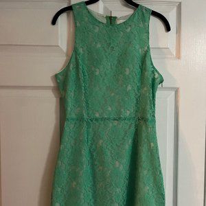 Green Floral Laced Dress